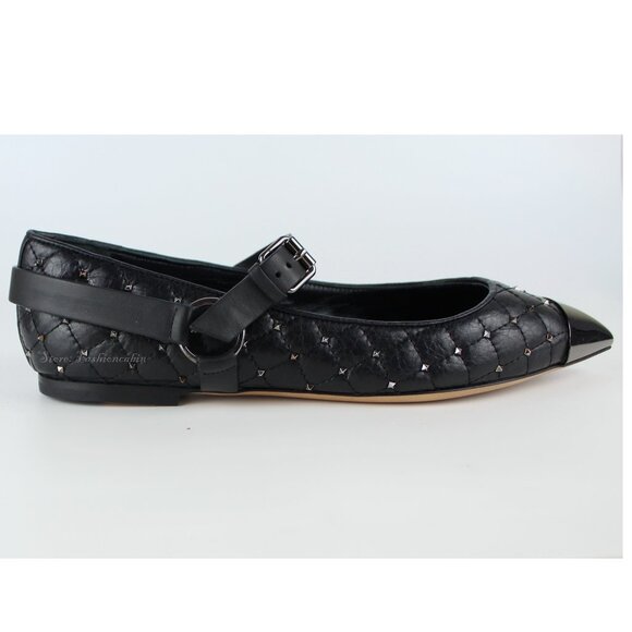 NEW Valentino Garavani Rockstud Spike Quilted Flats - Picture 3 of 15